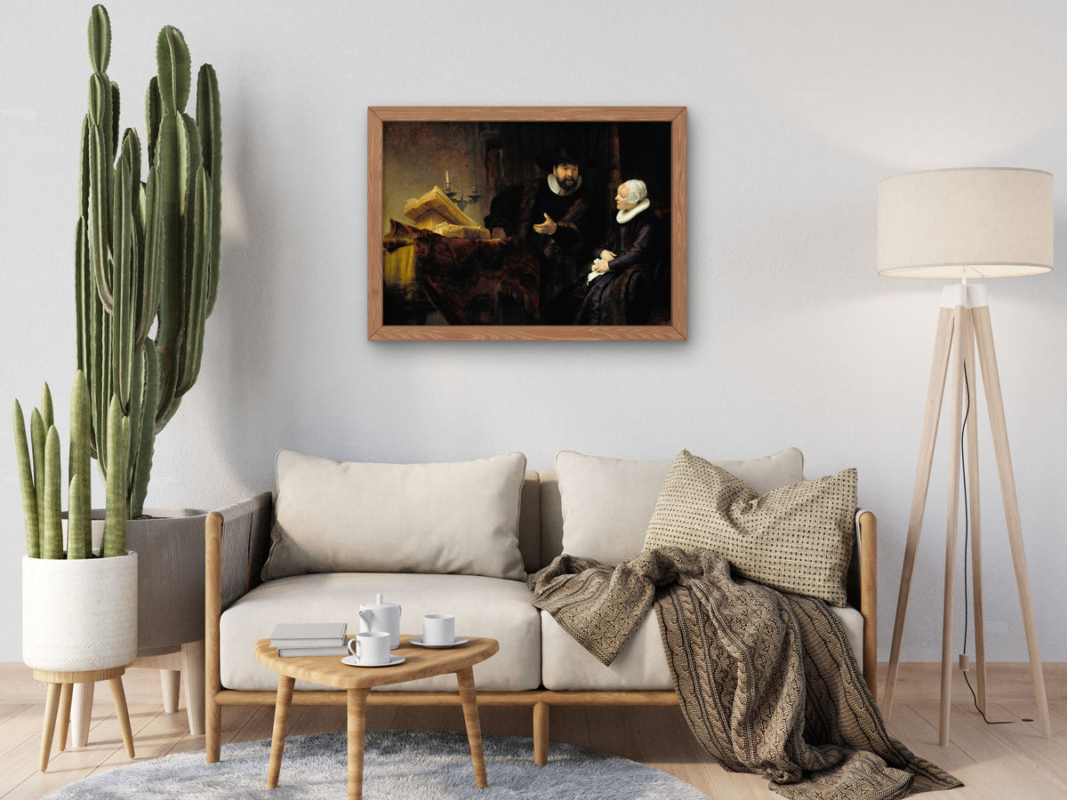 The Mennonite Preacher Anslo and His Wife by Rembrandt van Rijn 1641, Wall Art Print, Fine Art Reproduction, Museum Quality Decor, Poster