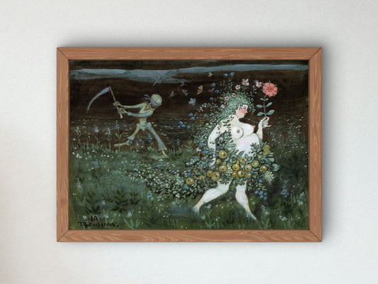 Life and Death by Ivar Arosenius 1905, Wall Art Print, Fine Art Reproduction, Museum Quality Decor, Poster