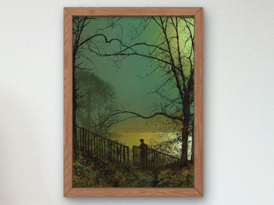 Roundhay Park Lake by John Atkinson Grimshaw, Wall Art Print, Fine Art Reproduction, Museum Quality Decor, Poster