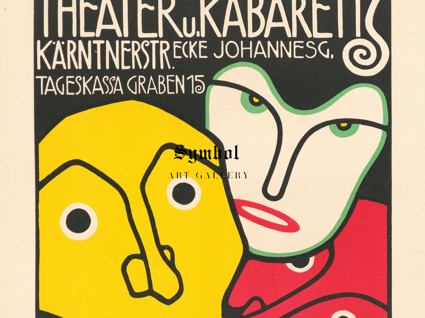 Fledermaus Theater and Cabaret Poster by Bertold Löffler 1908, Wall Art Print, Fine Art Reproduction, Museum Quality Decor, Poster
