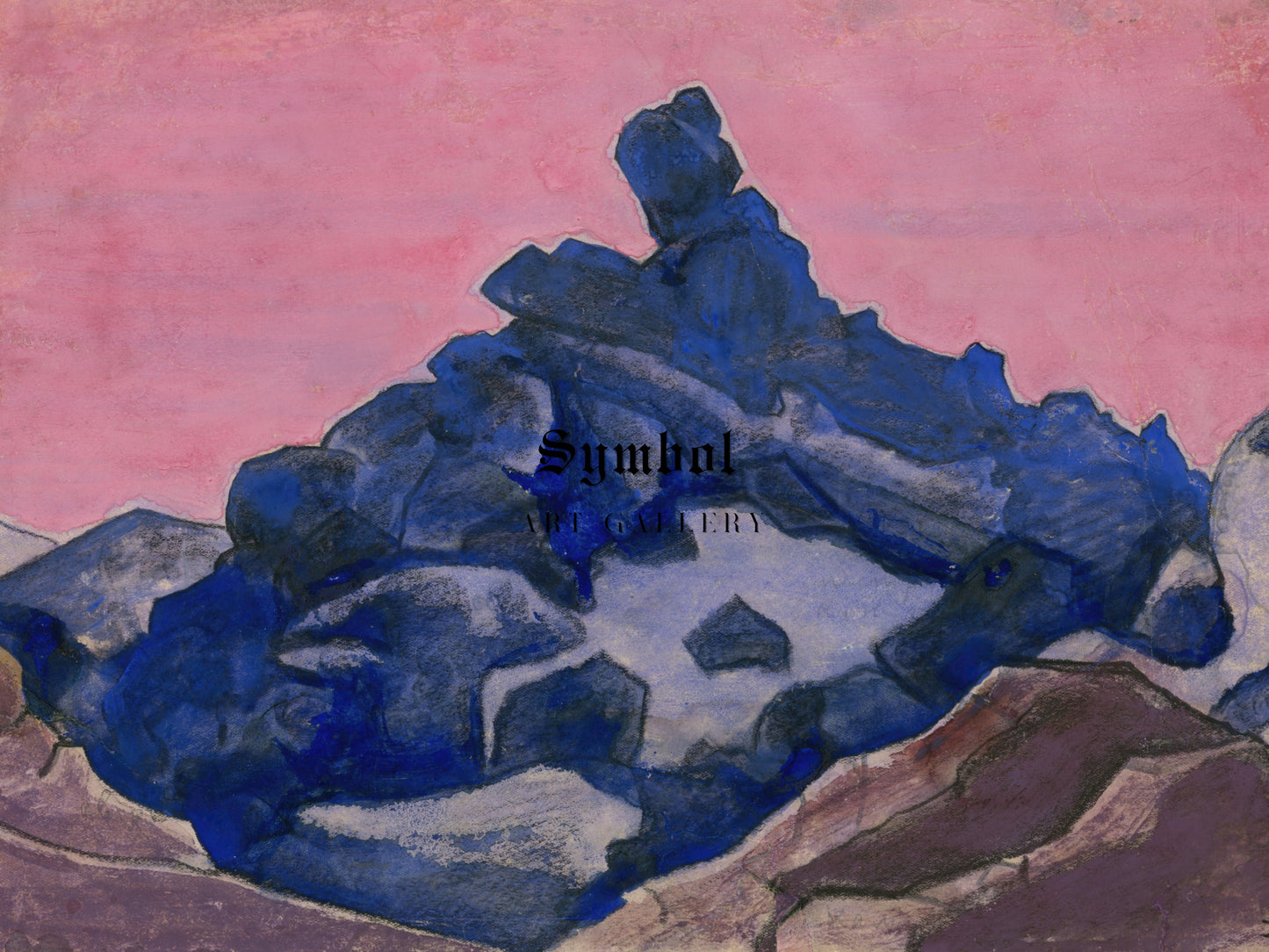 Blue Cliff by Nicholas Roerich, Wall Art Print, Fine Art Reproduction, Museum Quality Decor, Poster