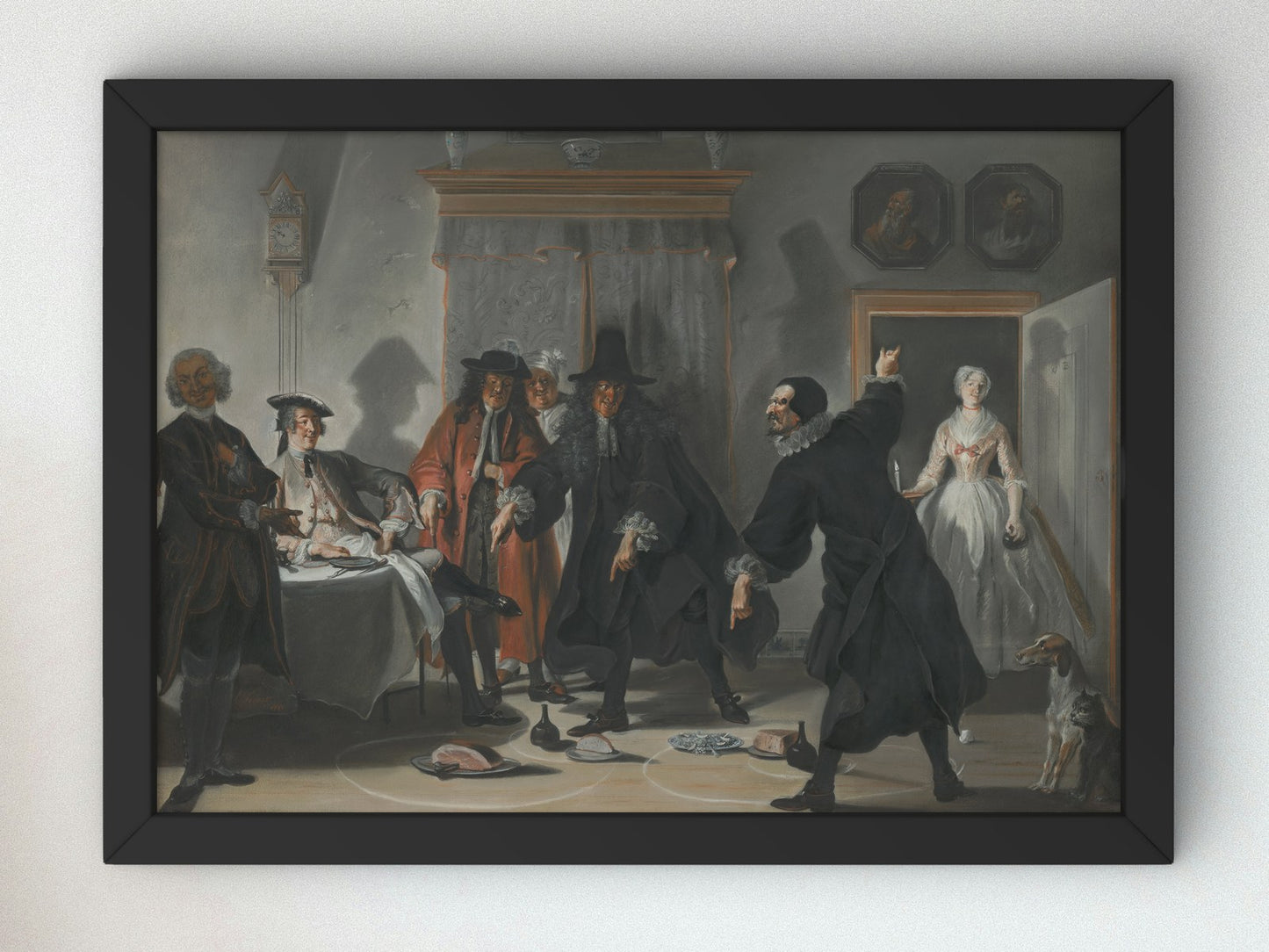The Dispute between Doctors Raasbollius and Urinaal by Cornelis Troost 1741, Wall Art Print, Fine Art Reproduction, Museum Quality Decor