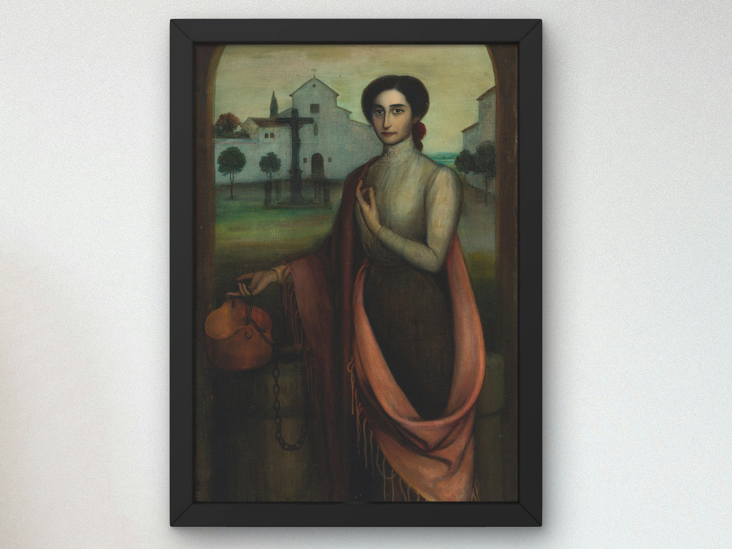 Girl by a Well by Julio Romero de Torres, Wall Art Print, Fine Art Reproduction, Museum Quality Decor, Poster