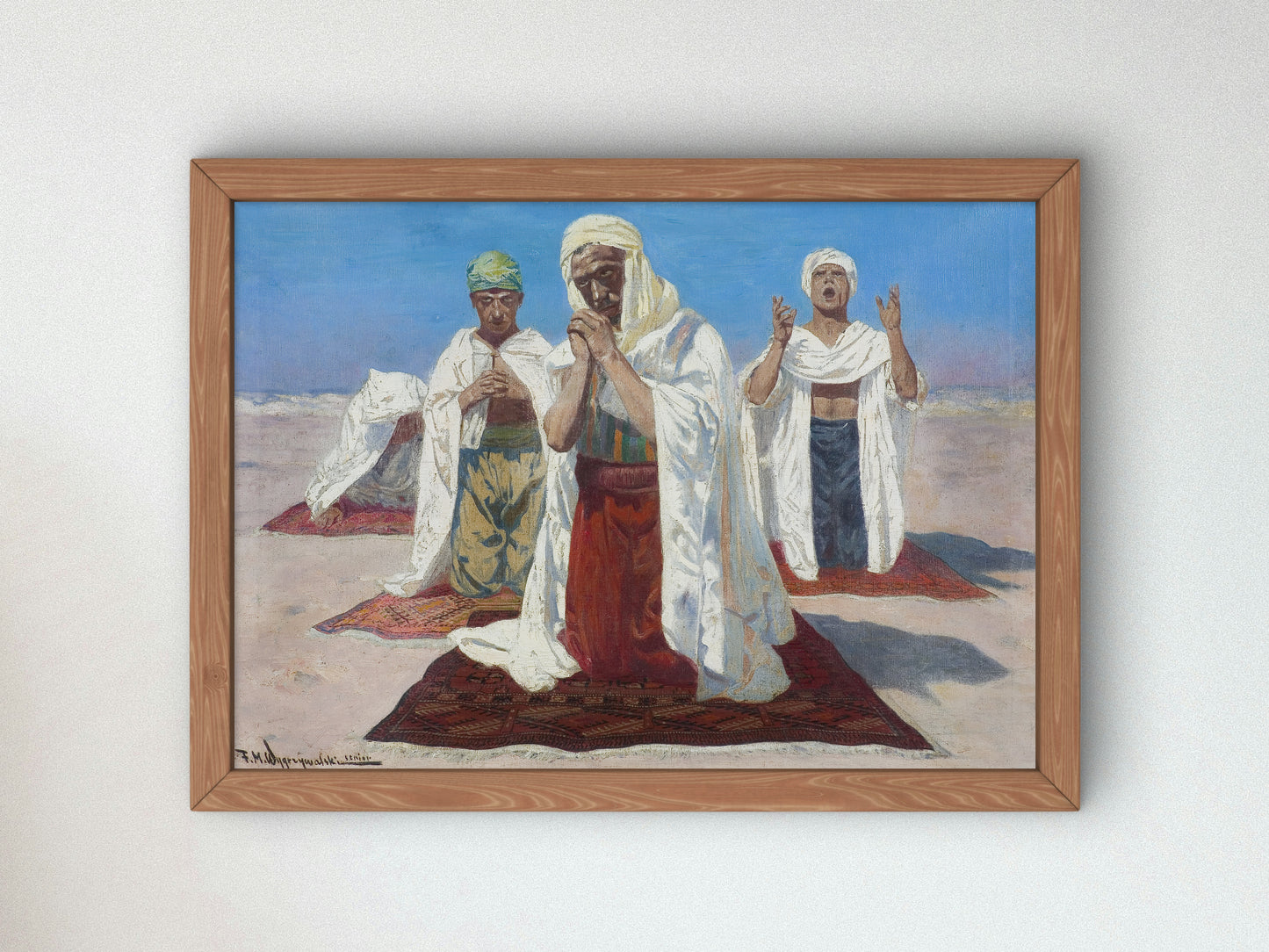 Prayer in the Desert by Feliks Michał Wygrzywalski, Wall Art Print, Fine Art Reproduction, Museum Quality Decor, Poster