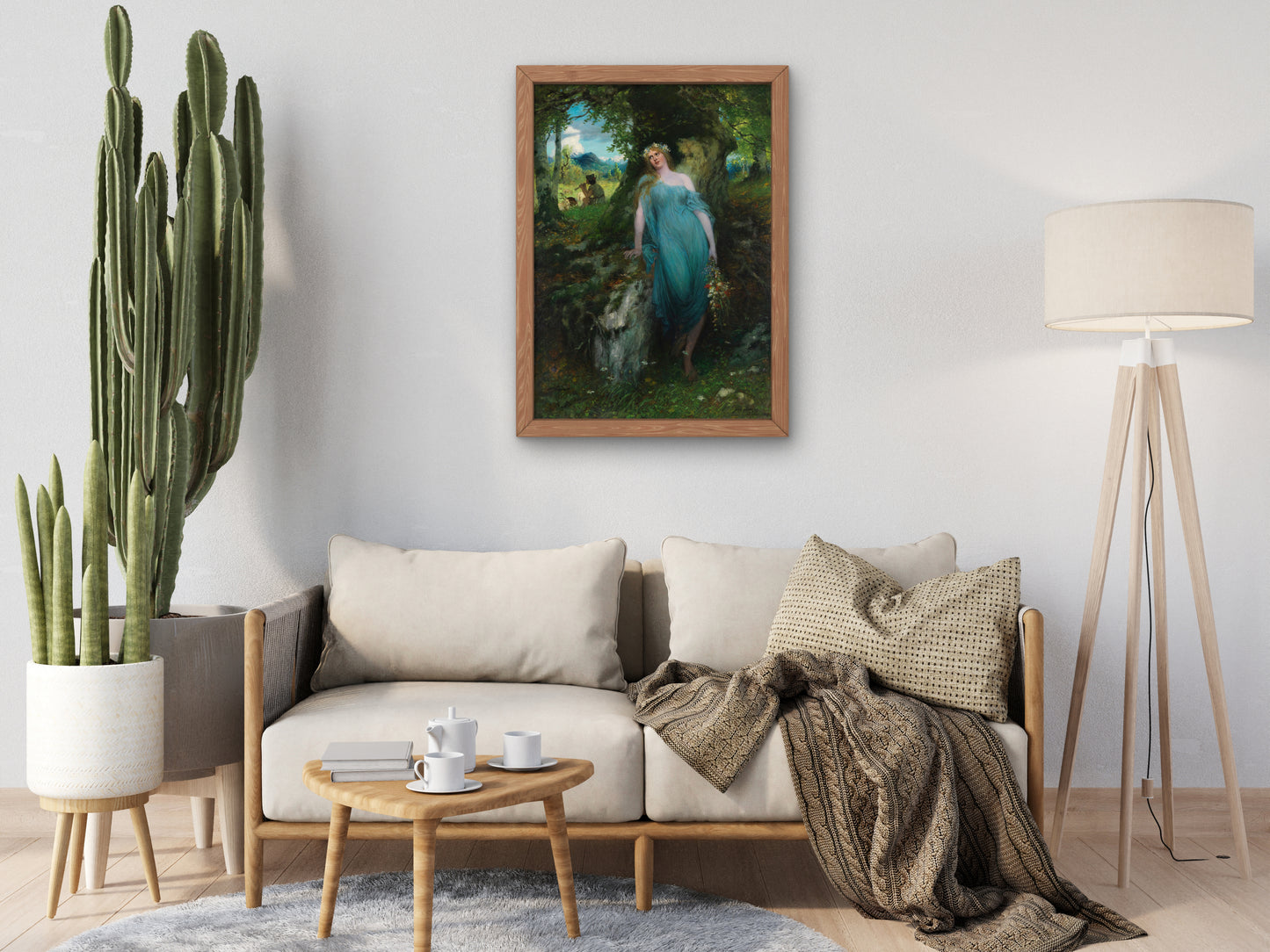 Wood Nymph and Shepherd by Ferdinand Leeke 1905, Wall Art Print, Fine Art Reproduction, Museum Quality Decor, Poster