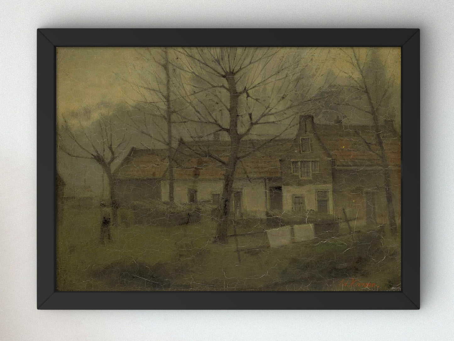 Houses in a Village by Eduard Karsen 1885, Wall Art Print, Fine Art Reproduction, Museum Quality Decor, Poster