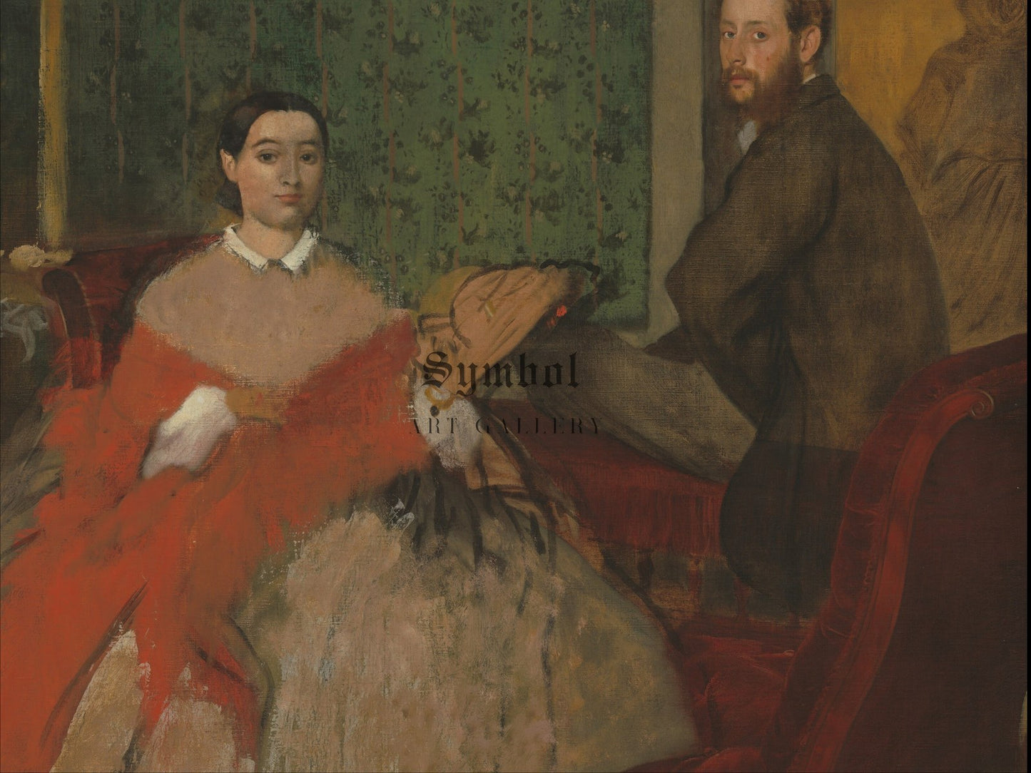 Edmondo and Thérèse Morbilli by Edgar Degas 1865, Wall Art Print, Fine Art Reproduction, Museum Quality Decor, Poster