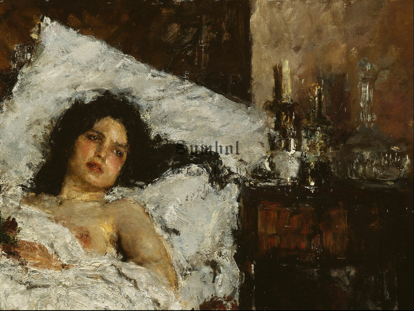 Resting by Antonio Mancini 1887, Wall Art Print, Fine Art Reproduction, Museum Quality Decor, Poster