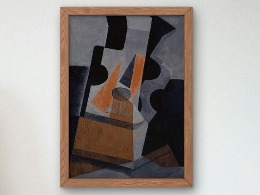The Guitar by Juan Gris 1916, Wall Art Print, Fine Art Reproduction, Museum Quality Decor, Poster