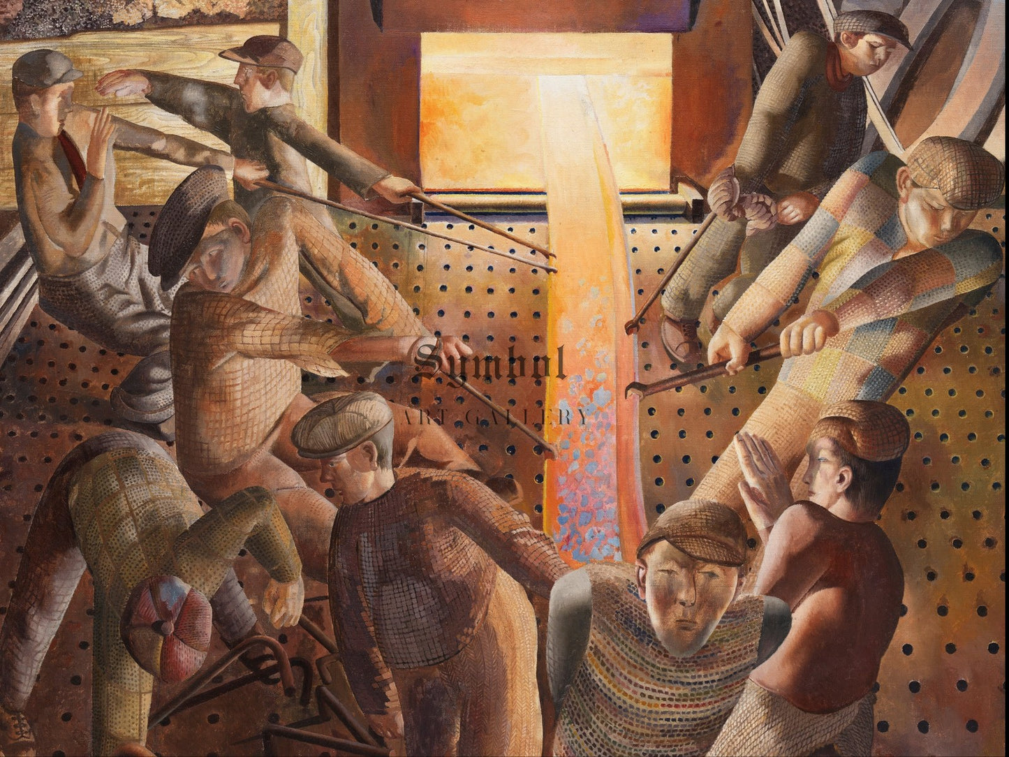Shipbuilding on the Clyde The Furnaces by Stanley Spencer 1946, Wall Art Print, Fine Art Reproduction, Museum Quality Decor, Poster