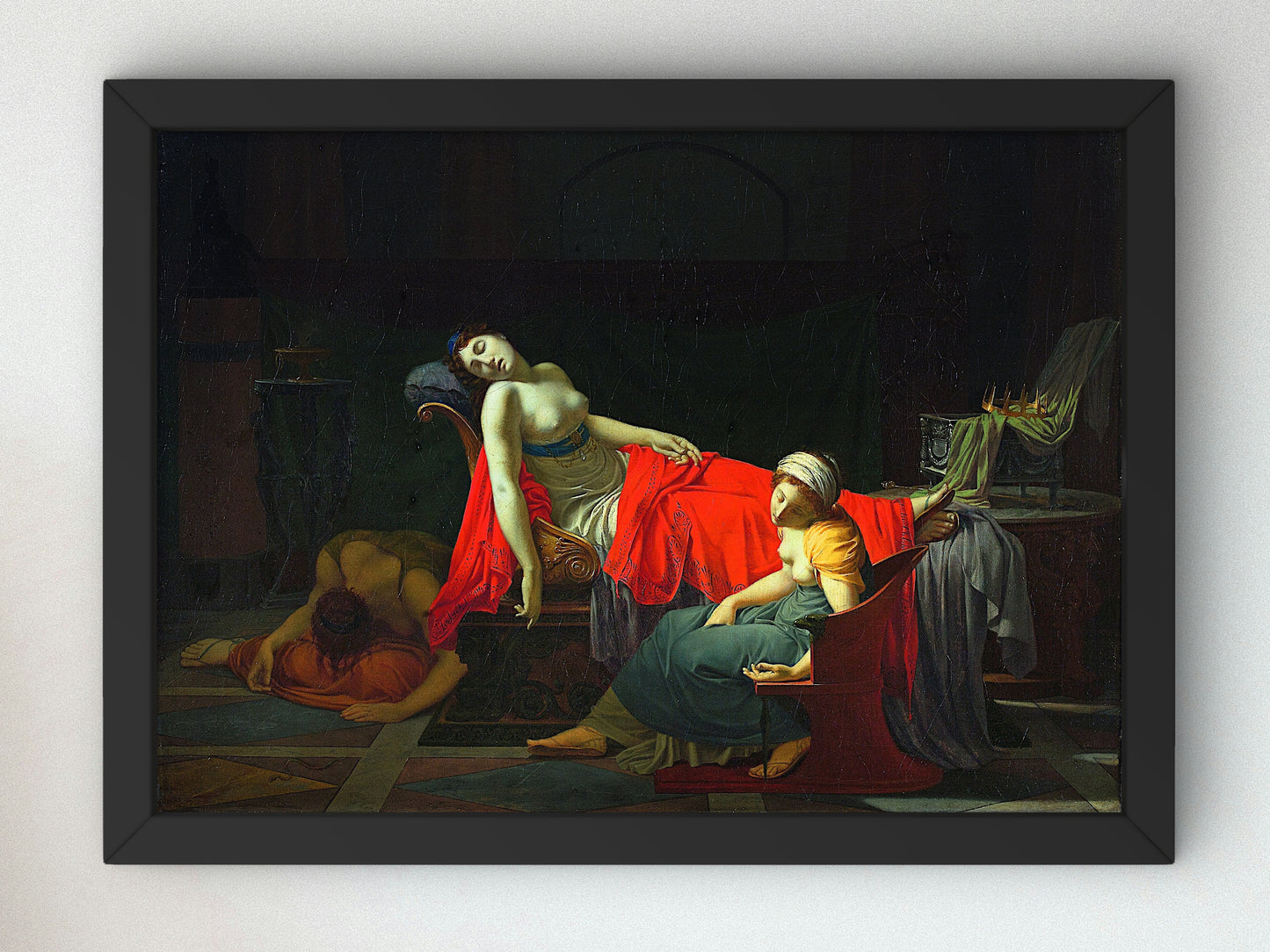Death of Cleopatra by Jean Baptiste Regnault 1796, Wall Art Print, Fine Art Reproduction, Museum Quality Decor, Poster