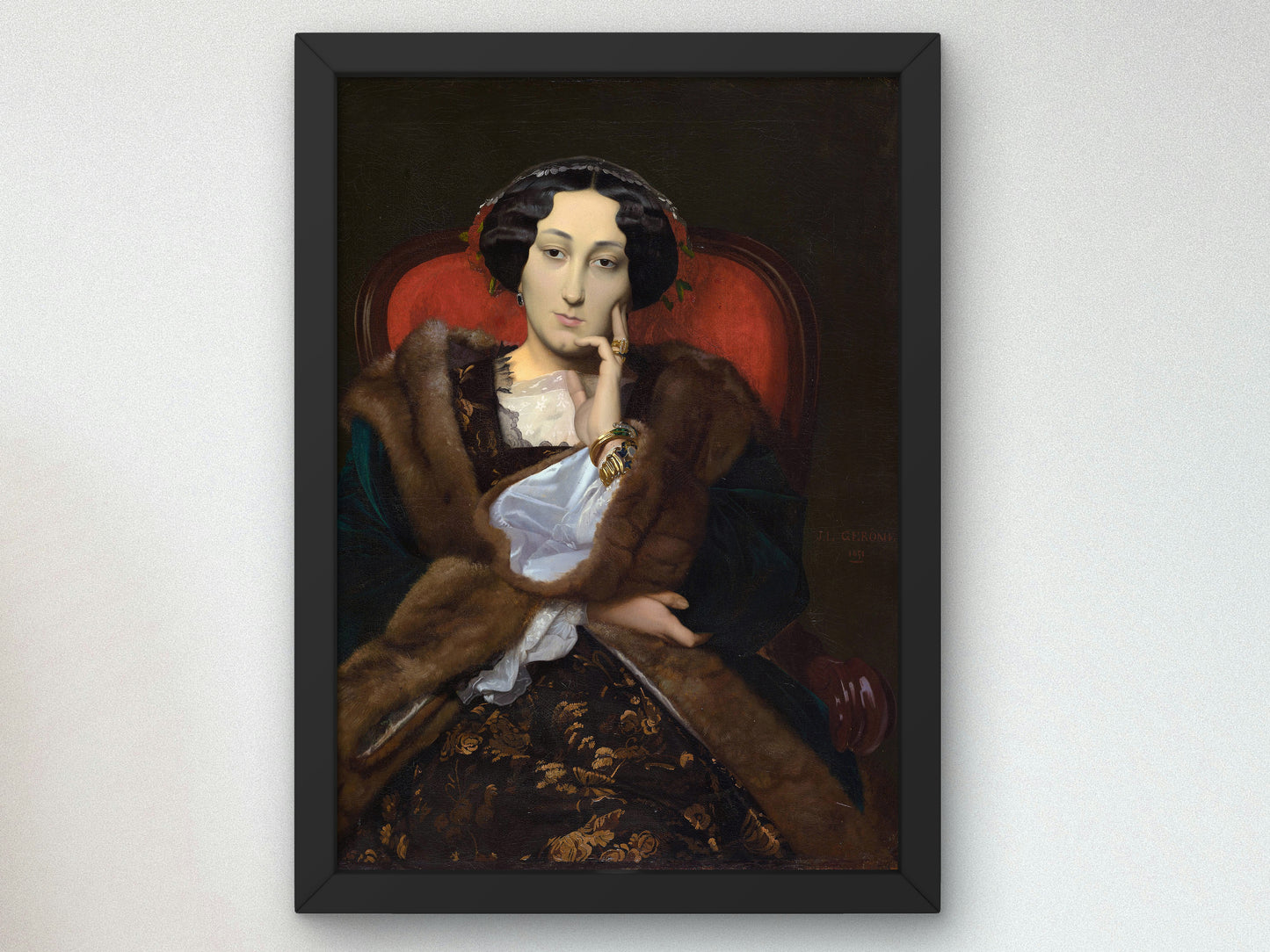 Portrait of a Woman by Jean Léon Gérôme 1851, Wall Art Print, Fine Art Reproduction, Museum Quality Decor, Poster