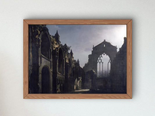 The Ruins of Holyrood Chapel by Louis Daguerre, Wall Art Print, Fine Art Reproduction, Museum Quality Decor, Poster