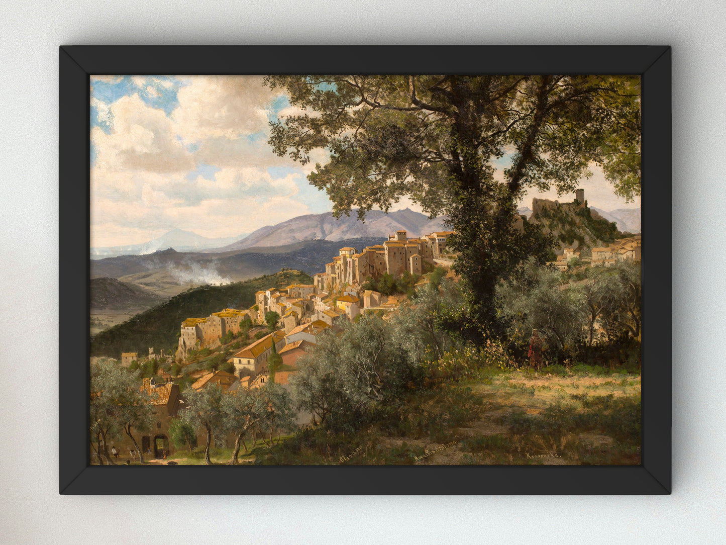 Olevano by Albert Bierstadt 1856, Wall Art Print, Fine Art Reproduction, Museum Quality Decor, Poster