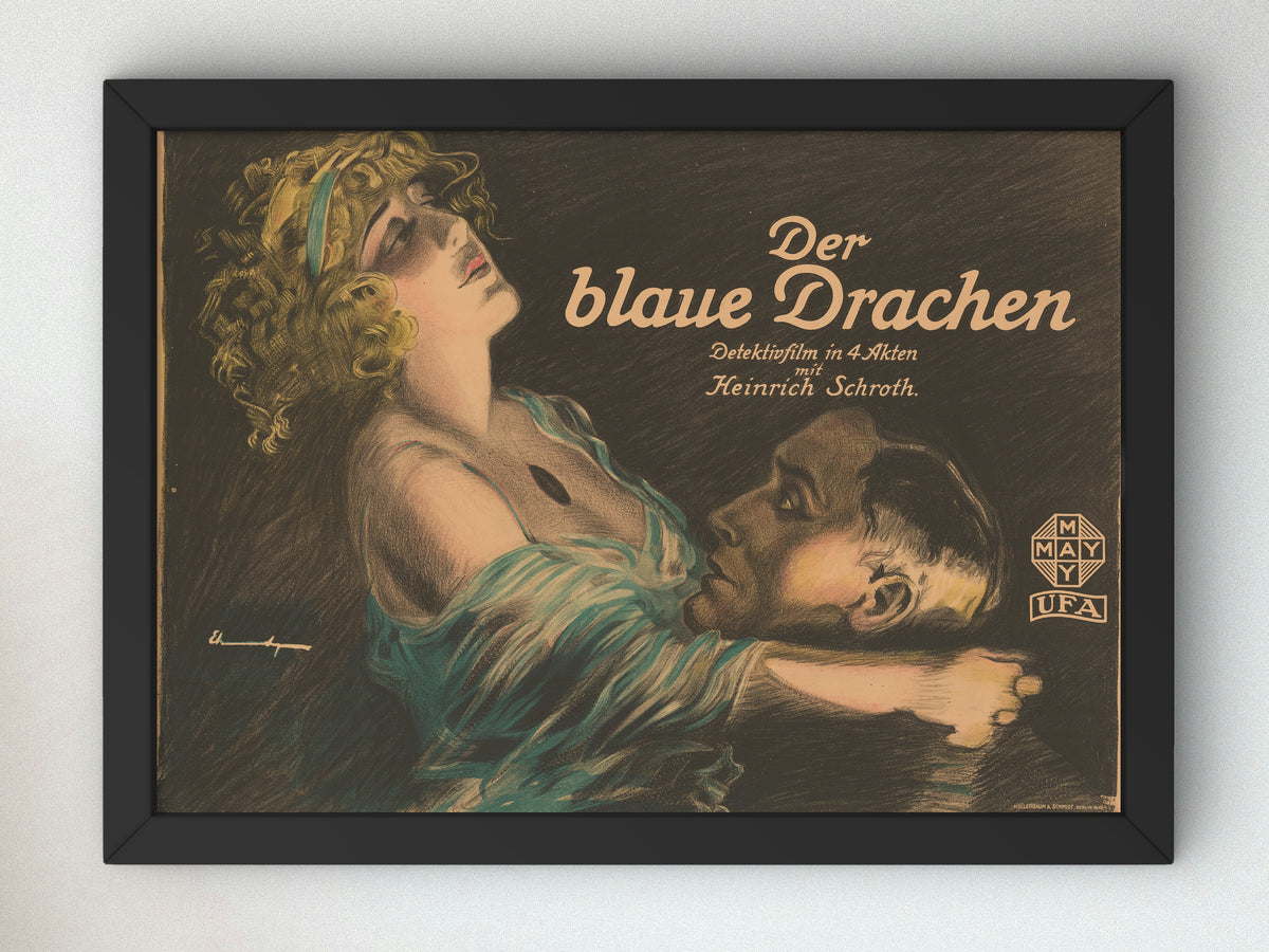The Blue Dragon by Ludwig Lutz Ehrenberger 1919, Wall Art Print, Fine Art Reproduction, Museum Quality Decor, Poster