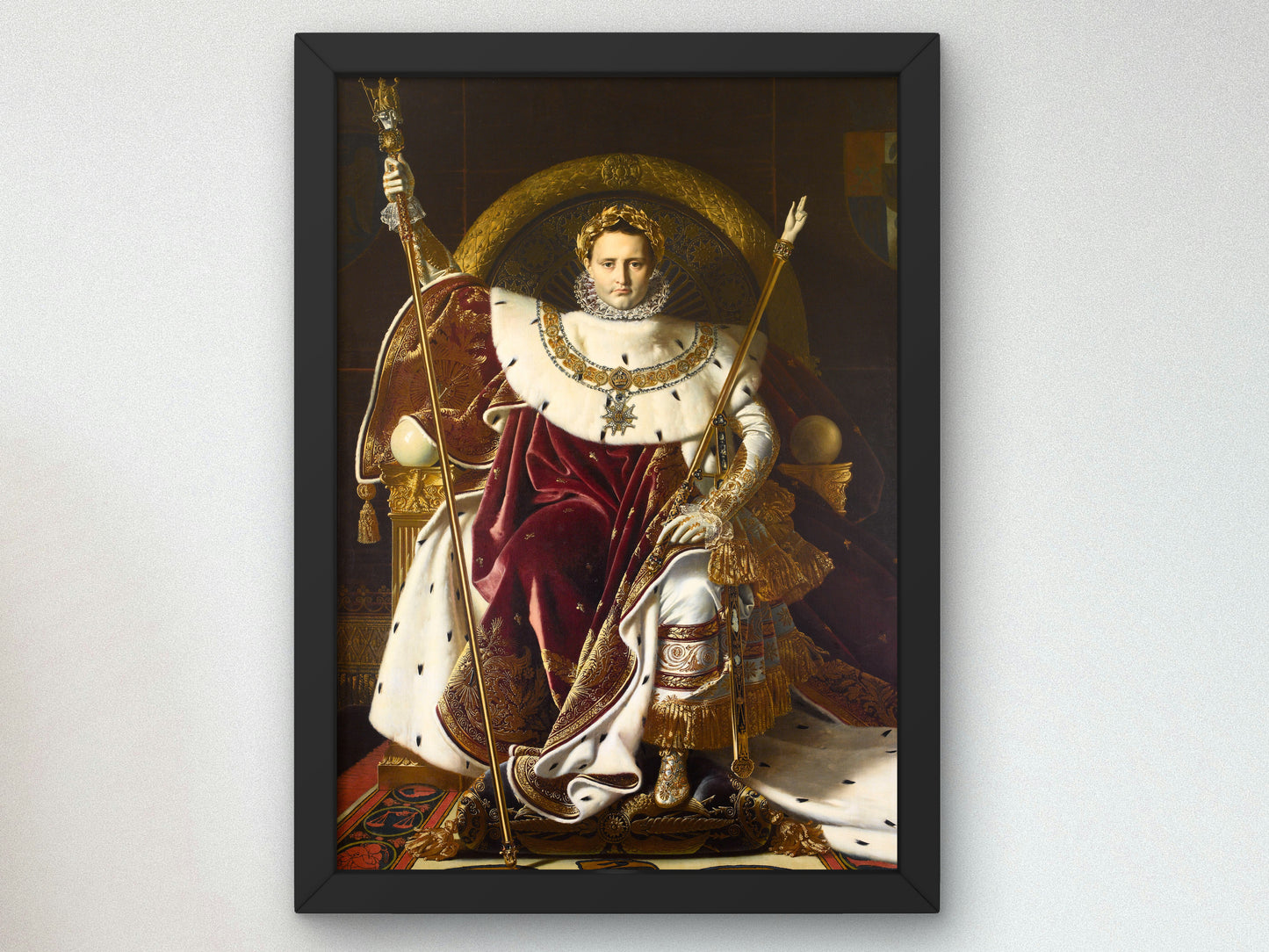 Napoleon I on the Imperial Throne by Jean Auguste Dominique Ingres 1806, Wall Art Print, Fine Art Reproduction, Museum Quality Decor, Poster