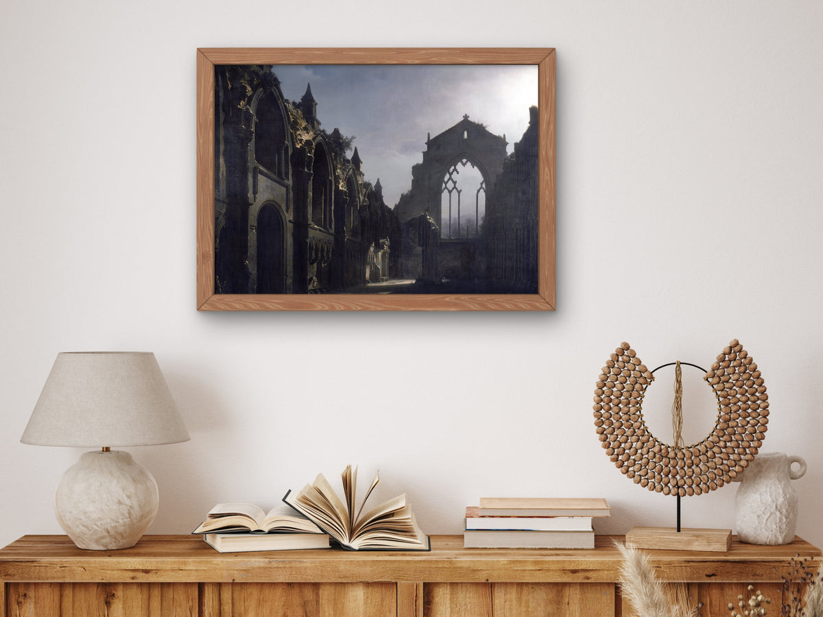 The Ruins of Holyrood Chapel by Louis Daguerre, Wall Art Print, Fine Art Reproduction, Museum Quality Decor, Poster