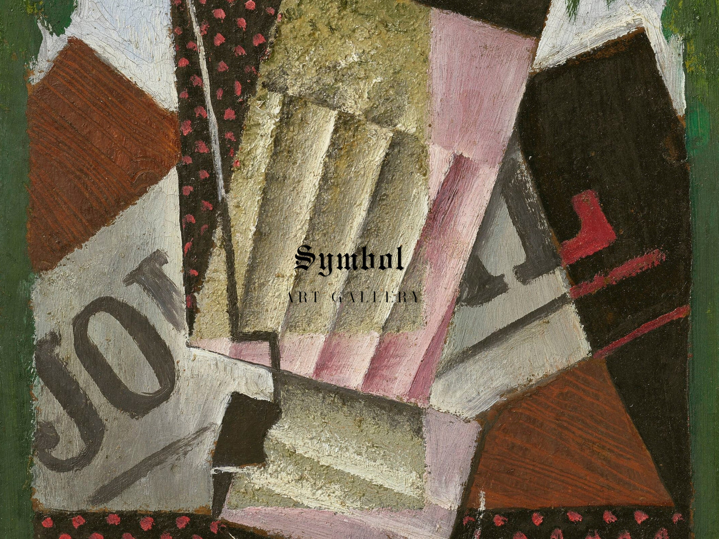 Glass, Newspaper and Foliage by Juan Gris 1915, Wall Art Print, Fine Art Reproduction, Museum Quality Decor, Poster