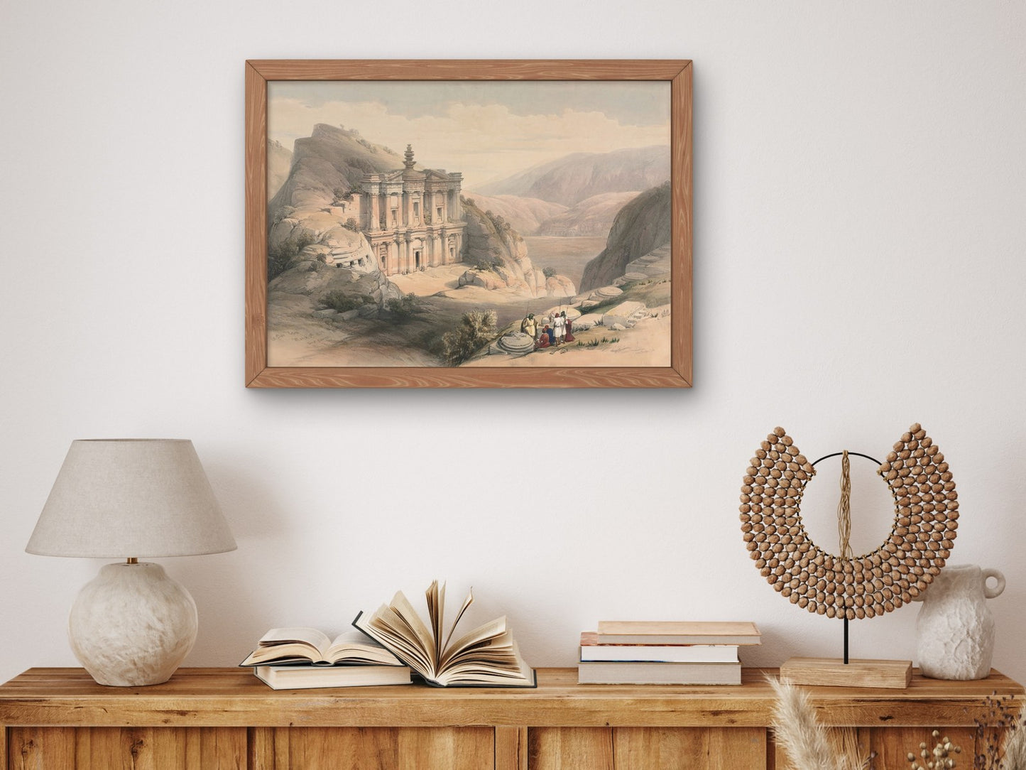 El Deir Petra by David Roberts 1839, Wall Art Print, Fine Art Reproduction, Museum Quality Decor, Poster