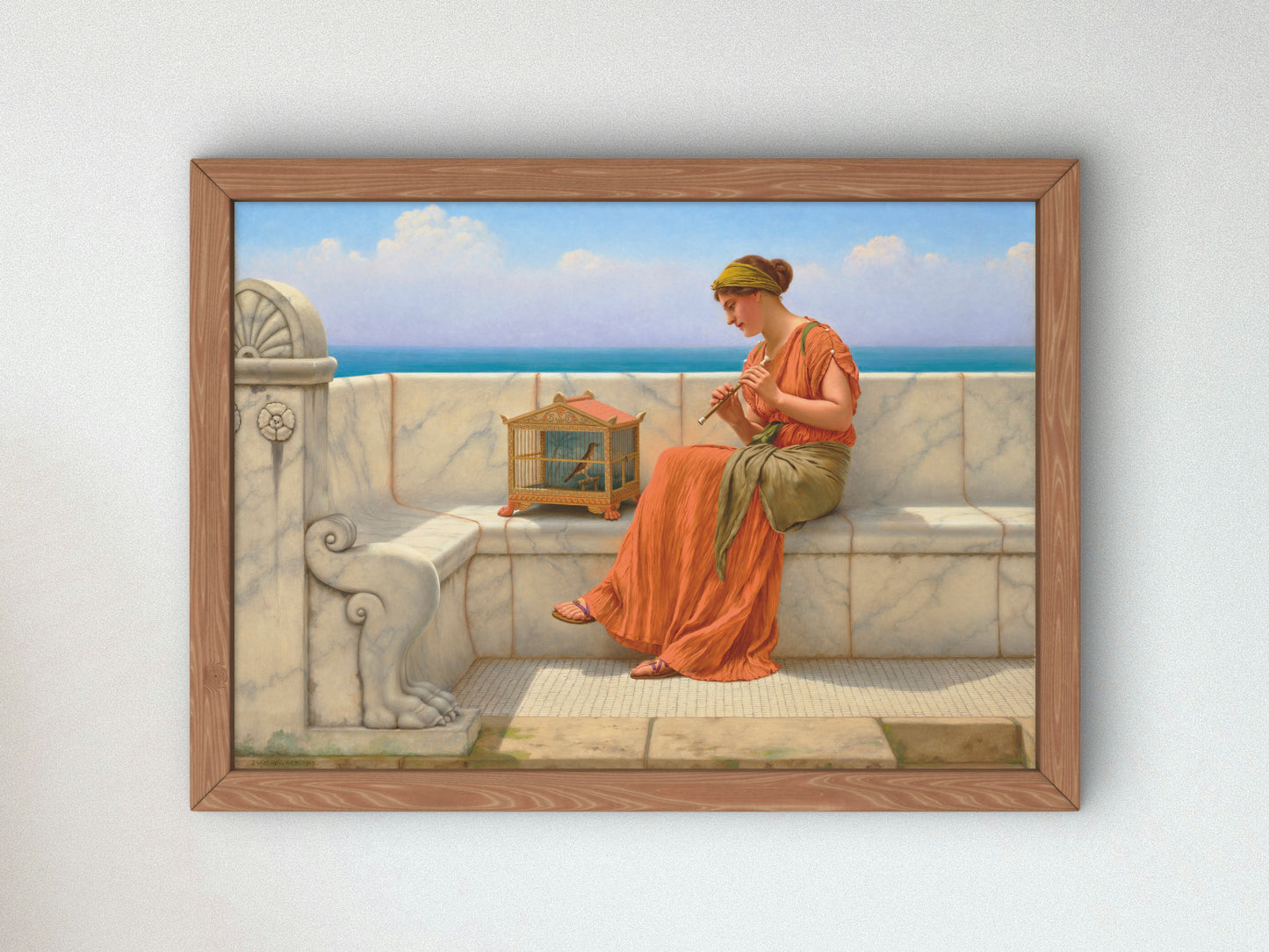 Songs without Words by John William Godward 1918, Wall Art Print, Fine Art Reproduction, Museum Quality Decor, Poster