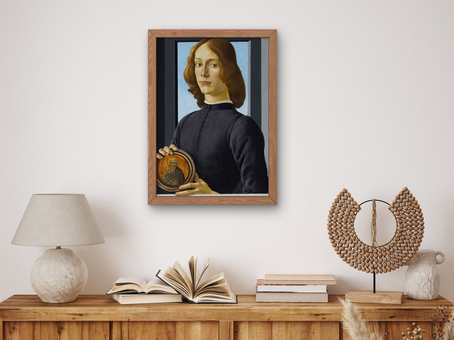 Portrait of a Young Man Holding a Roundel by Sandro Botticelli, Wall Art Print, Fine Art Reproduction, Museum Quality Decor, Poster