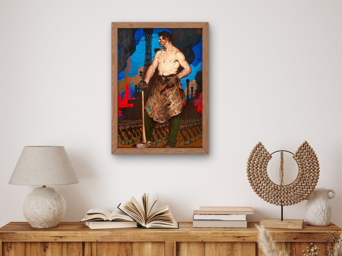 Industrial Worker by Dean Cornwell 1918, Wall Art Print, Fine Art Reproduction, Museum Quality Decor, Poster