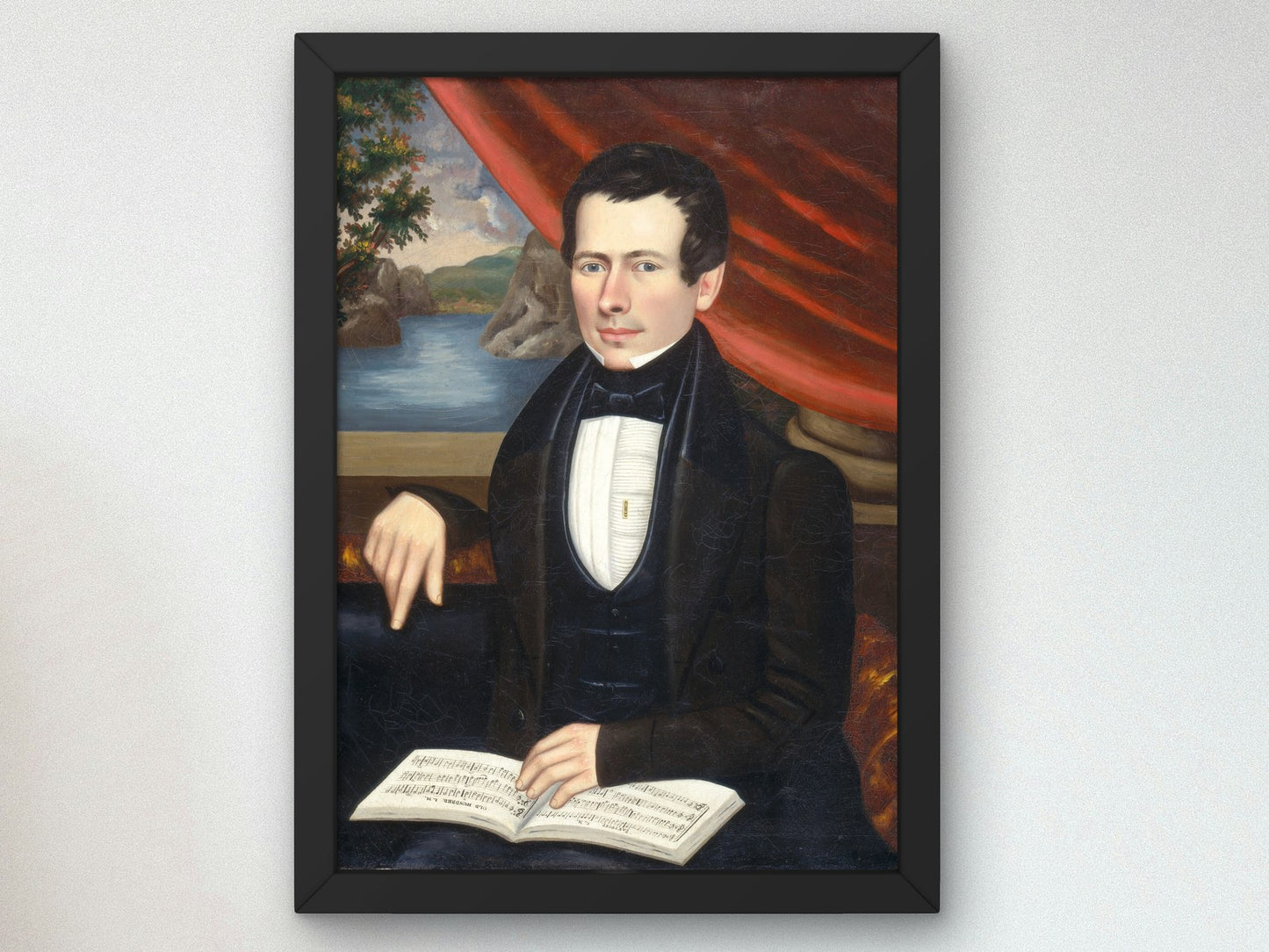 Man with a Tune Book by Erastus Salisbury Field 1838, Wall Art Print, Fine Art Reproduction, Museum Quality Decor, Poster