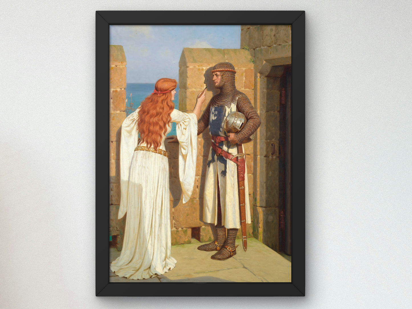 The Shadow by Edmund Blair Leighton 1909, Wall Art Print, Fine Art Reproduction, Museum Quality Decor, Poster