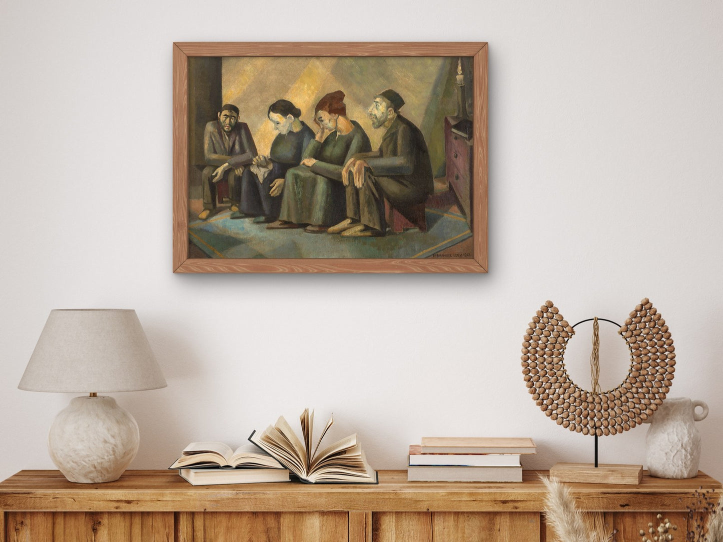 The Mourners Sitting Shiva by Emmanuel Levy 1928, Wall Art Print, Fine Art Reproduction, Museum Quality Decor, Poster