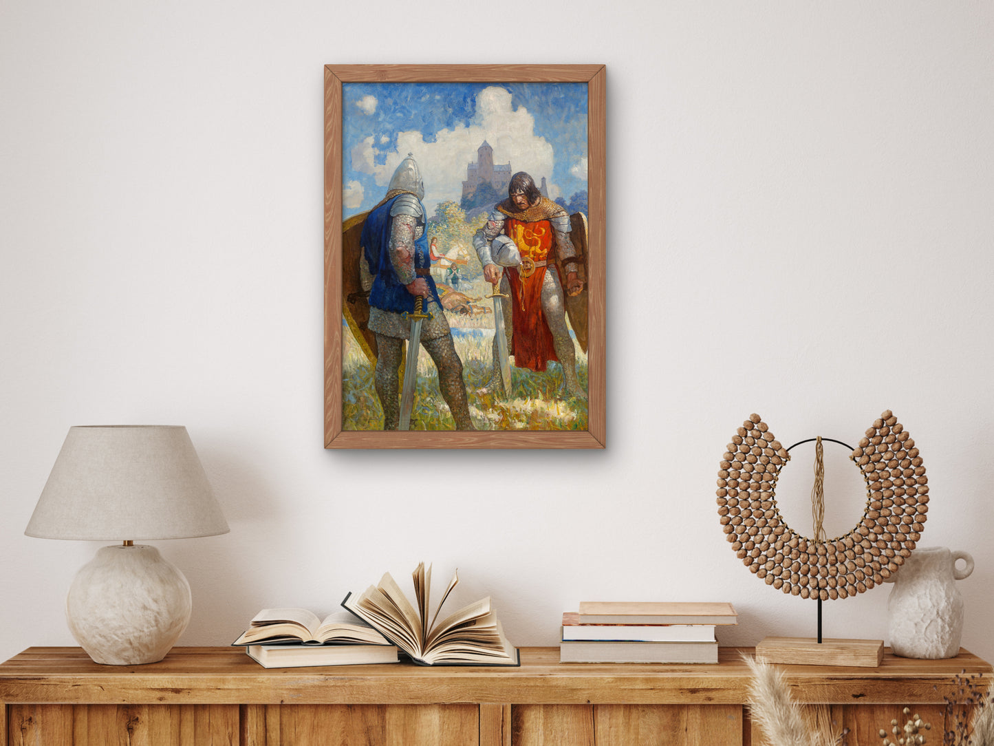 I am Sir Launcelot du Lake, King Ban's son of Benwick, and knight of the Round Table by Newell Convers Wyeth 1917, Wall Art Print