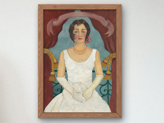 Portrait of a Lady in White by Frida Kahlo 1929, Wall Art Print, Fine Art Reproduction, Museum Quality Decor, Poster