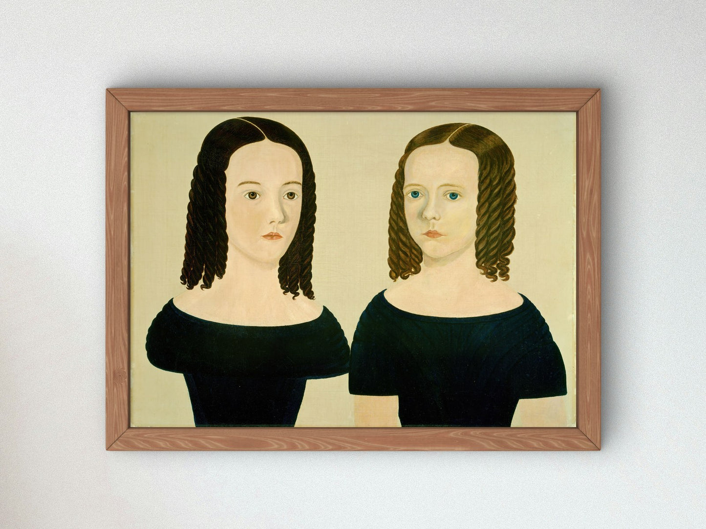 Sisters by American Artist 1840, Wall Art Print, Fine Art Reproduction, Museum Quality Decor, Poster