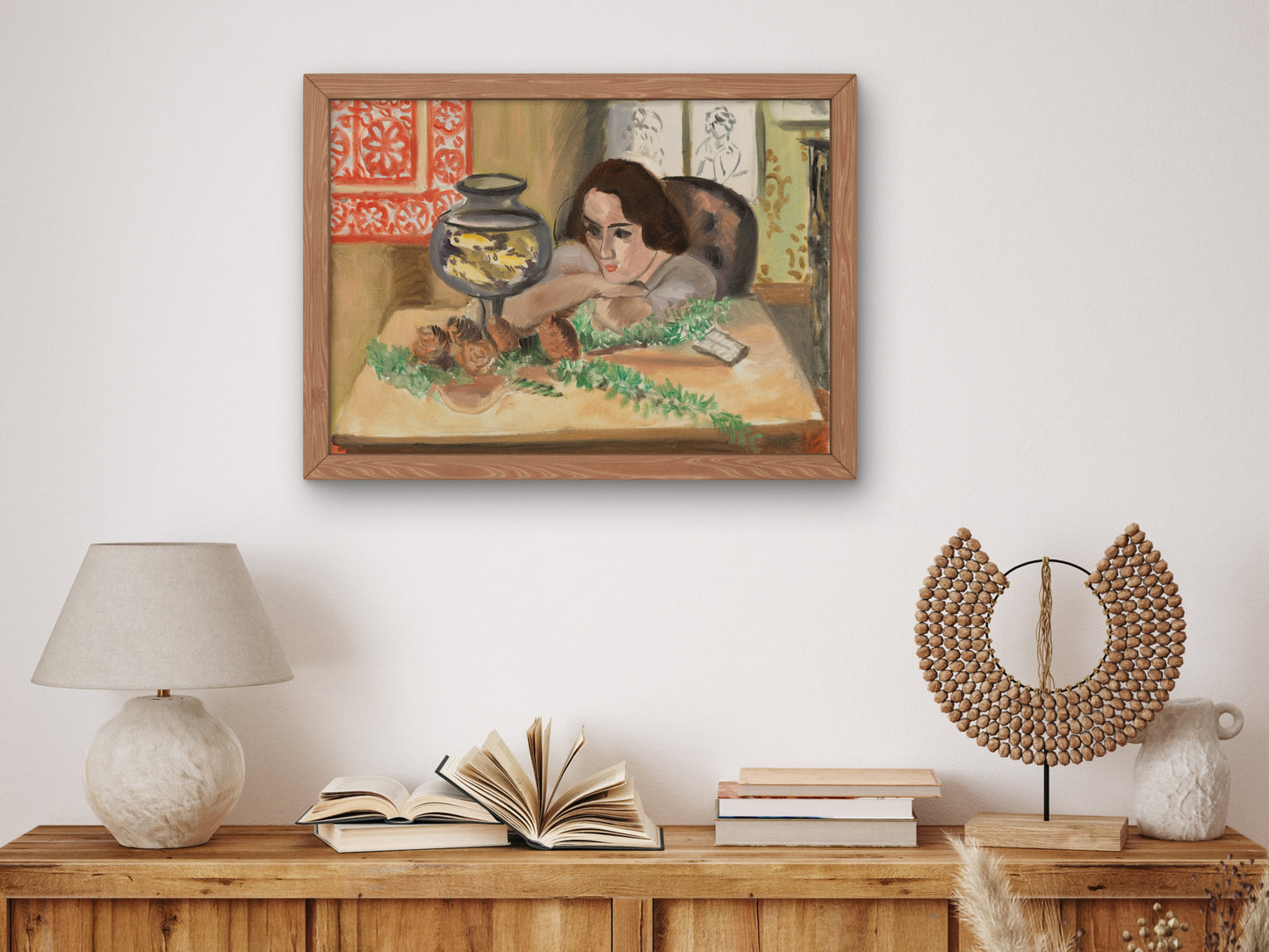 Young Woman before an Aquarium by Henri Matisse 1921, Wall Art Print, Fine Art Reproduction, Museum Quality Decor, Poster