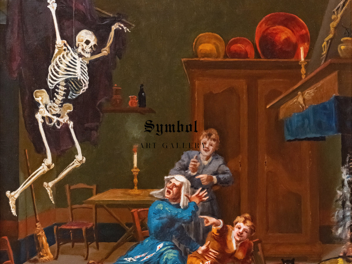 Trick a Witch by Jean Baptiste Cariven, Wall Art Print, Fine Art Reproduction, Museum Quality Decor, Poster