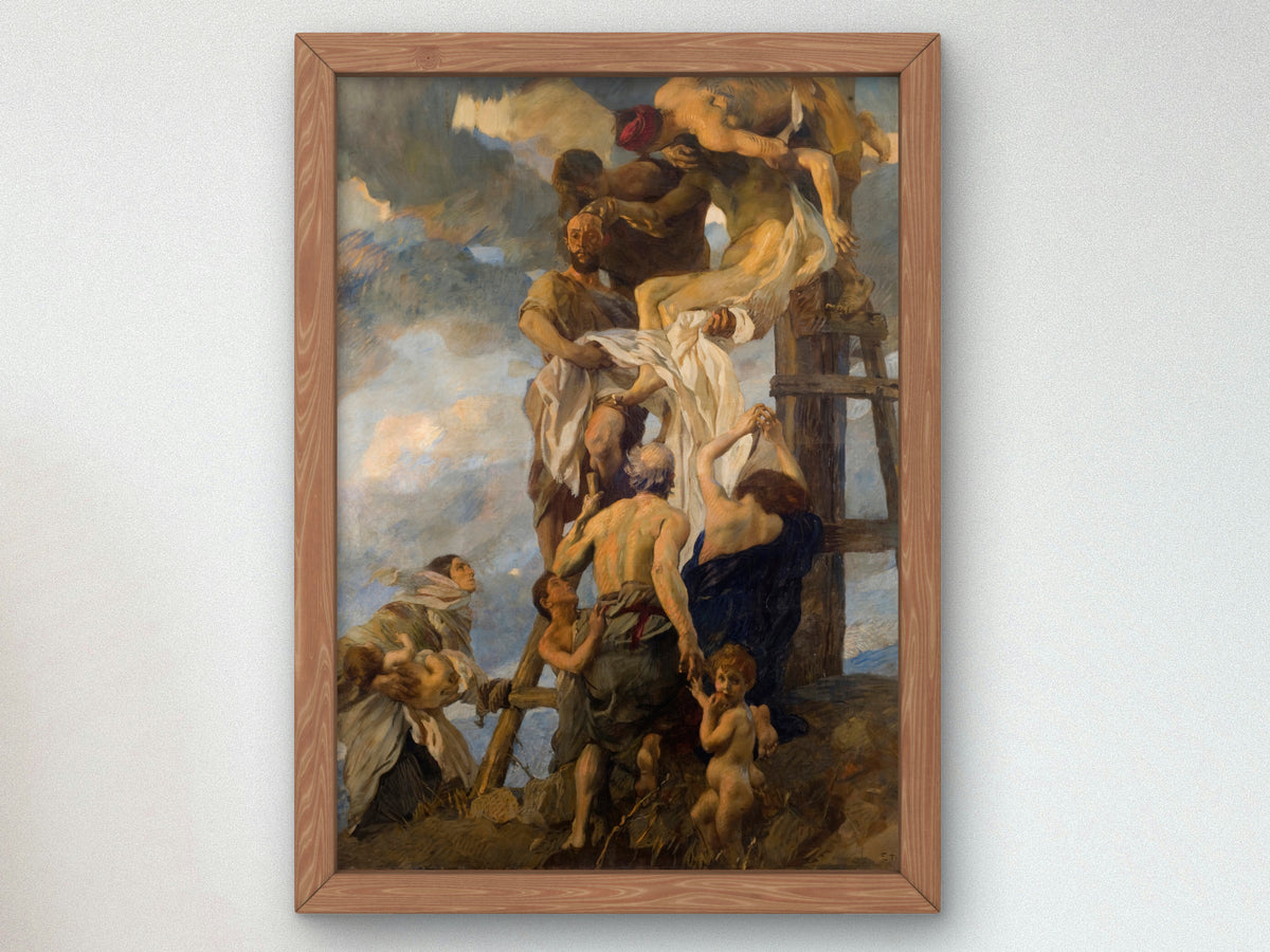 Descent from the Cross by Ettore Tito 1911, Wall Art Print, Fine Art Reproduction, Museum Quality Decor, Poster