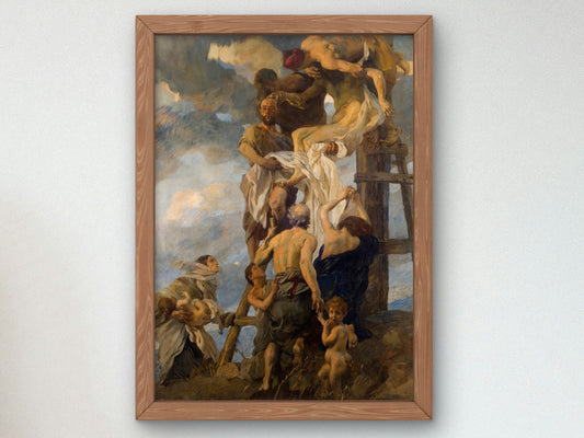 Descent from the Cross by Ettore Tito 1911, Wall Art Print, Fine Art Reproduction, Museum Quality Decor, Poster