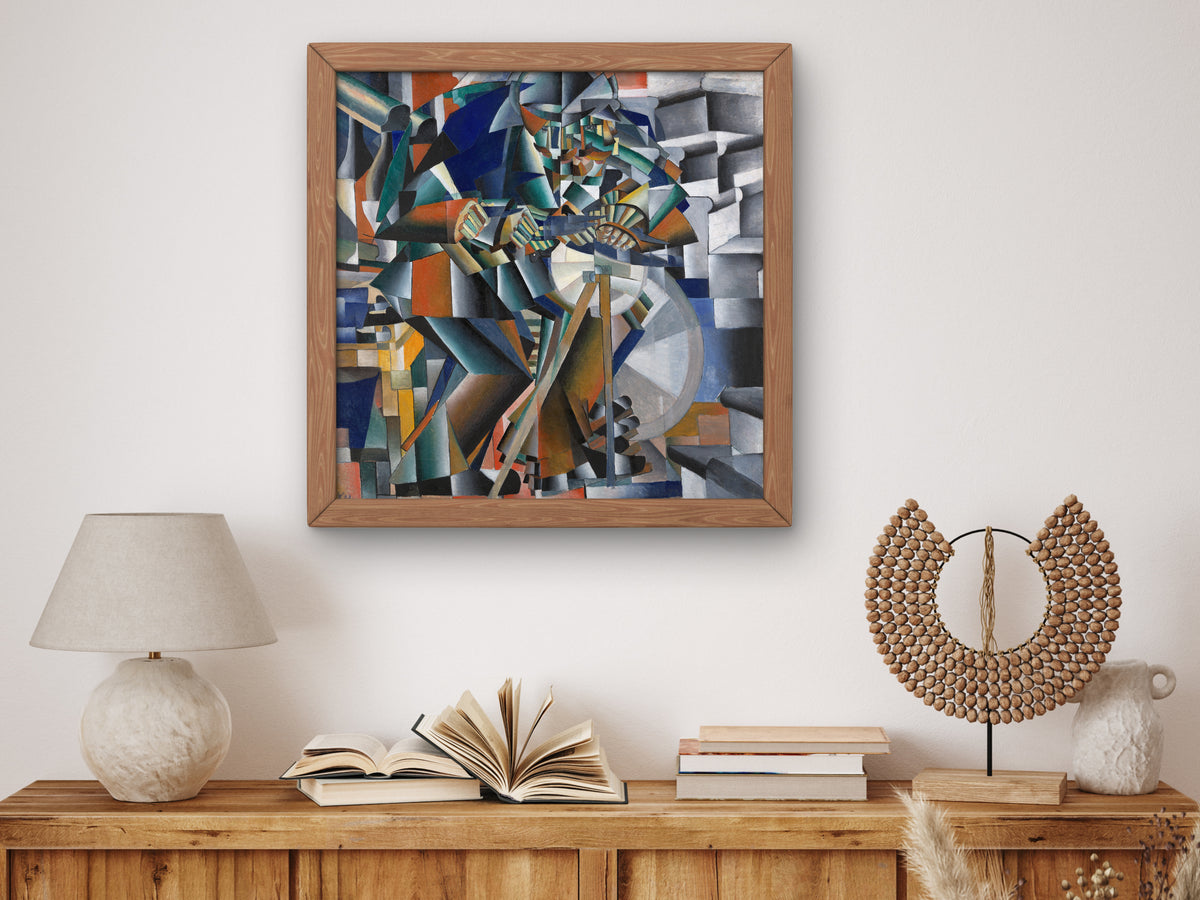 The Knife Grinder, Principle of Glittering by Kazimir Malevich 1912, Wall Art Print, Fine Art Reproduction, Museum Quality Decor, Poster