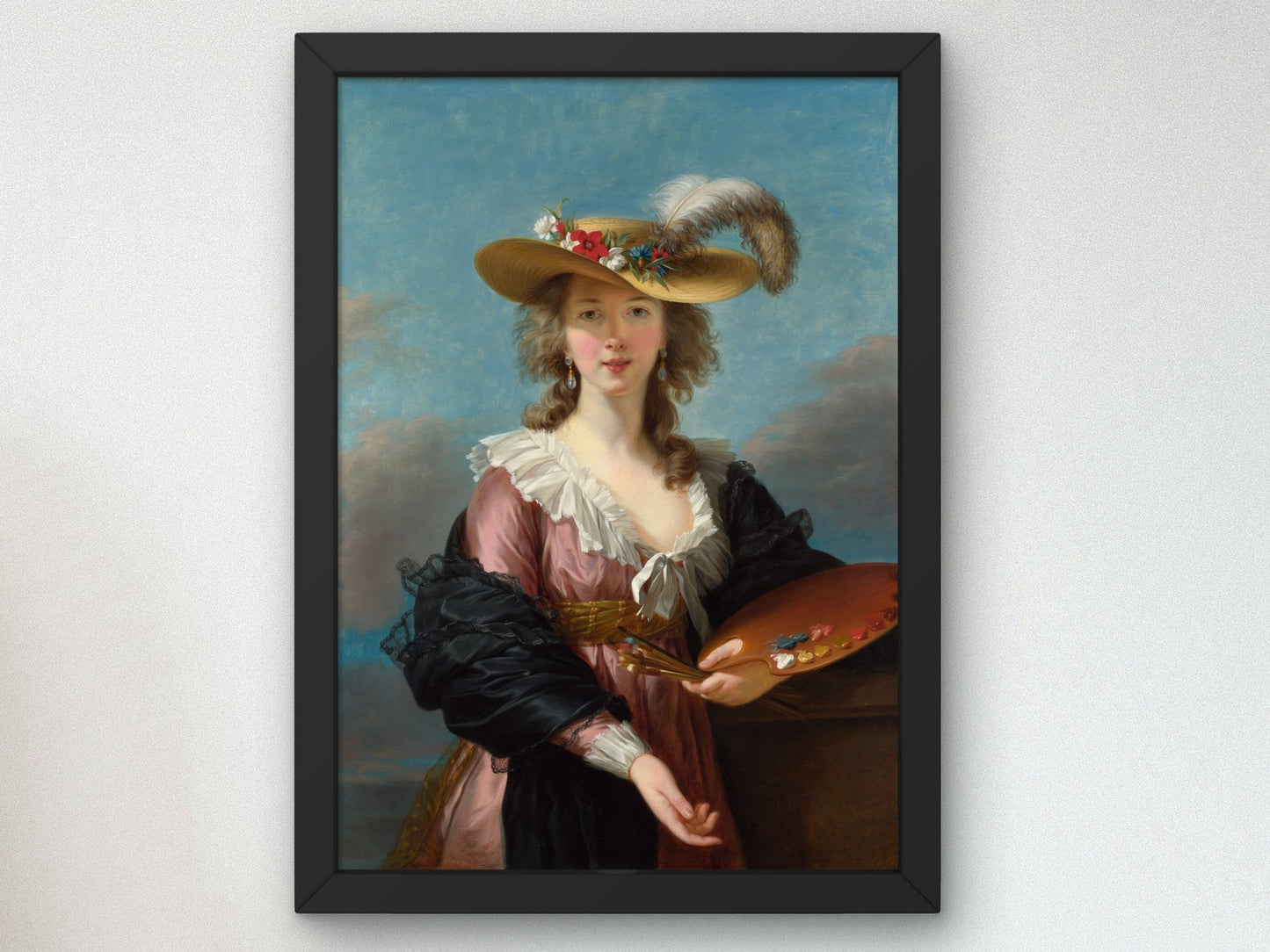 Self Portrait in a Straw Hat by Élisabeth Vigée Le Brun 1782, Wall Art Print, Fine Art Reproduction, Museum Quality Decor, Poster