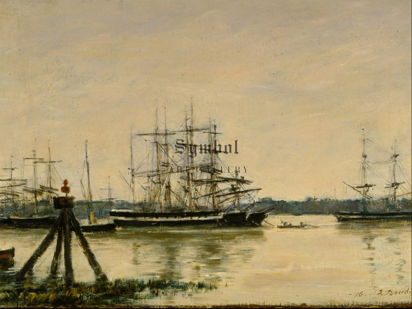 The Harbour at Bordeaux by Eugène Boudin 1876, Wall Art Print, Fine Art Reproduction, Museum Quality Decor, Poster