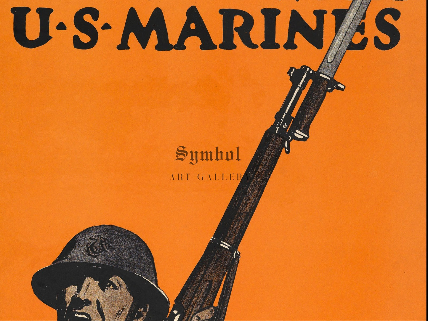 Eee Yah Yip Go Over with U.S. Marines by Charles Buckles Falls 1917, Wall Art Print, Fine Art Reproduction, Museum Quality Decor, Poster