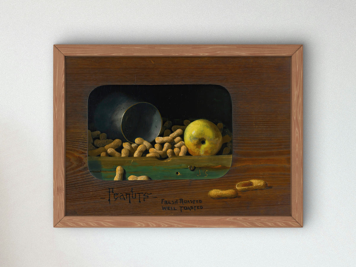 Peanuts Fresh Roasted Well Toasted by John Frederick Peto 1904, Wall Art Print, Fine Art Reproduction, Museum Quality Decor, Poster