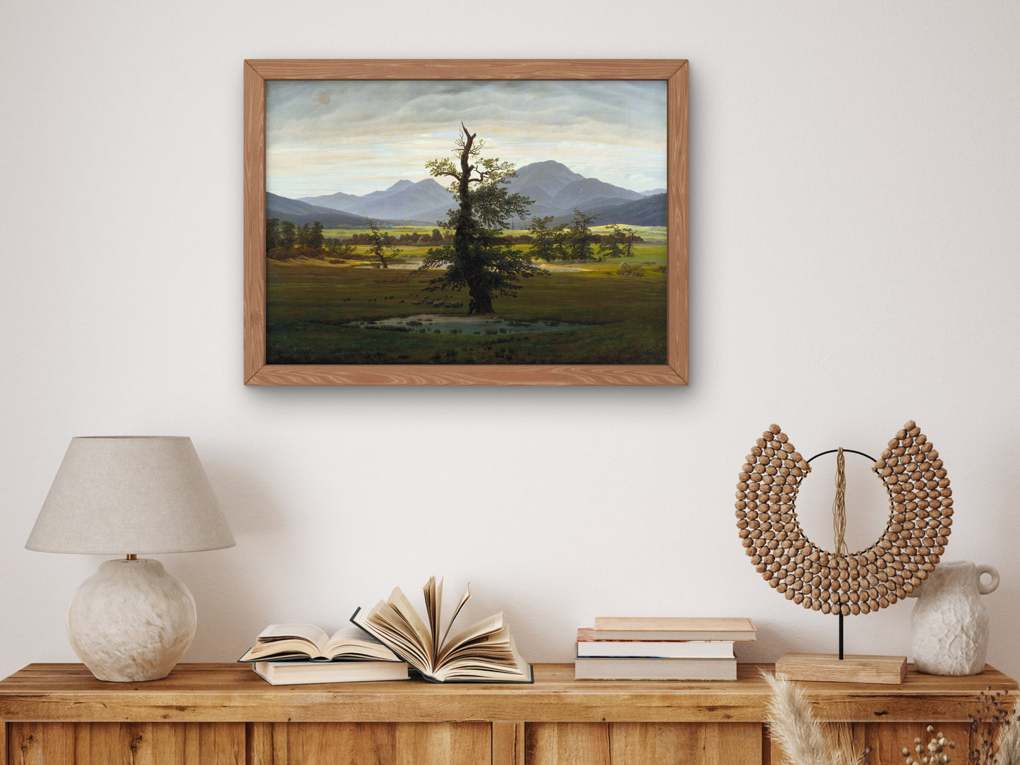 Village Landscape in Morning Light The Lone Tree by Caspar David Friedrich 1822, Wall Art Print, Fine Art Reproduction, Museum Quality Decor