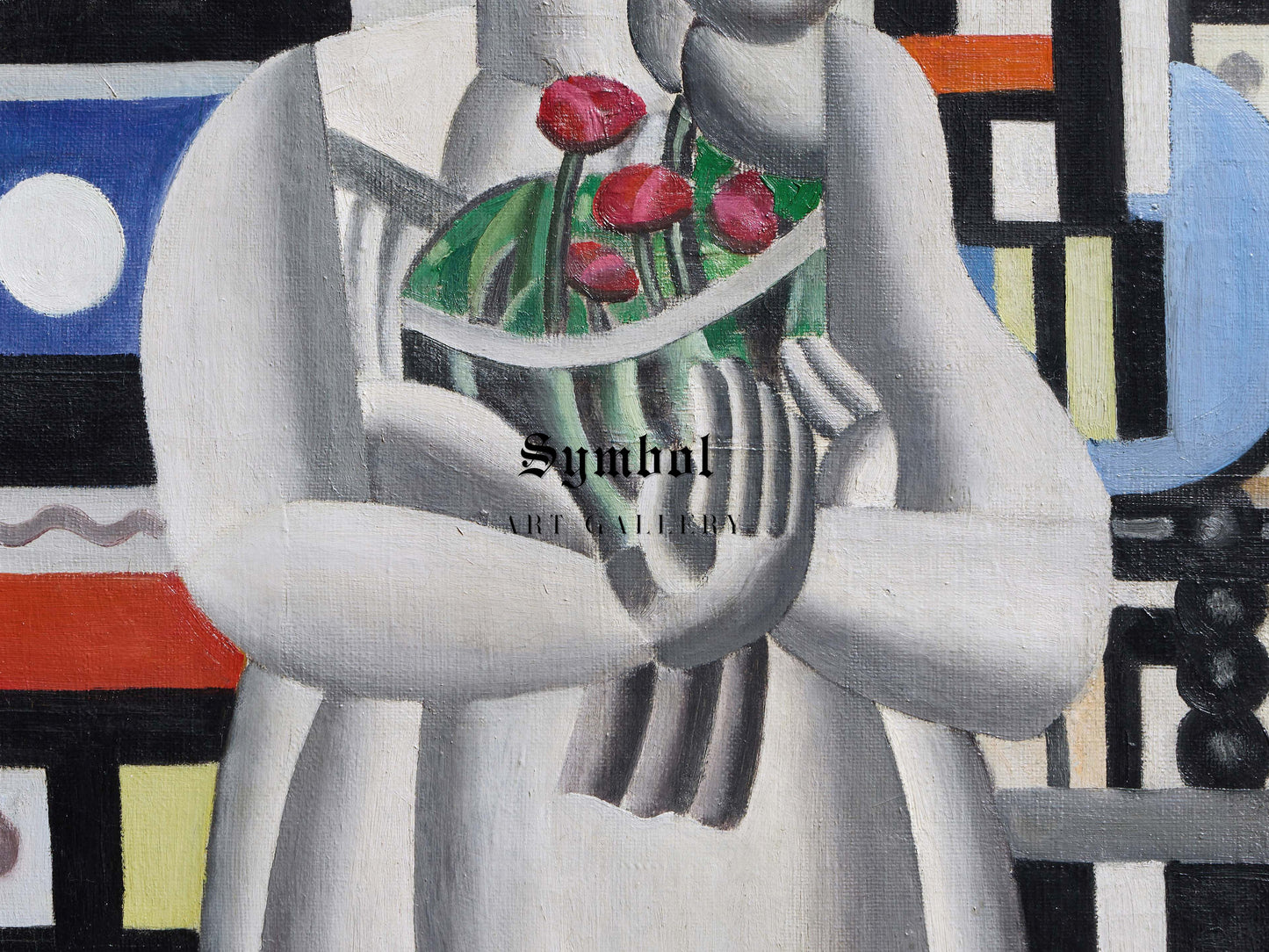 Young Girl with Bouquet by Fernand Léger 1921, Wall Art Print, Fine Art Reproduction, Museum Quality Decor, Poster