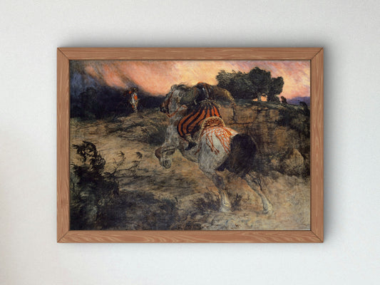 Astolf Riding Away with the Head of Orill by Arnold Böcklin 1873, Wall Art Print, Fine Art Reproduction, Museum Quality Decor, Poster