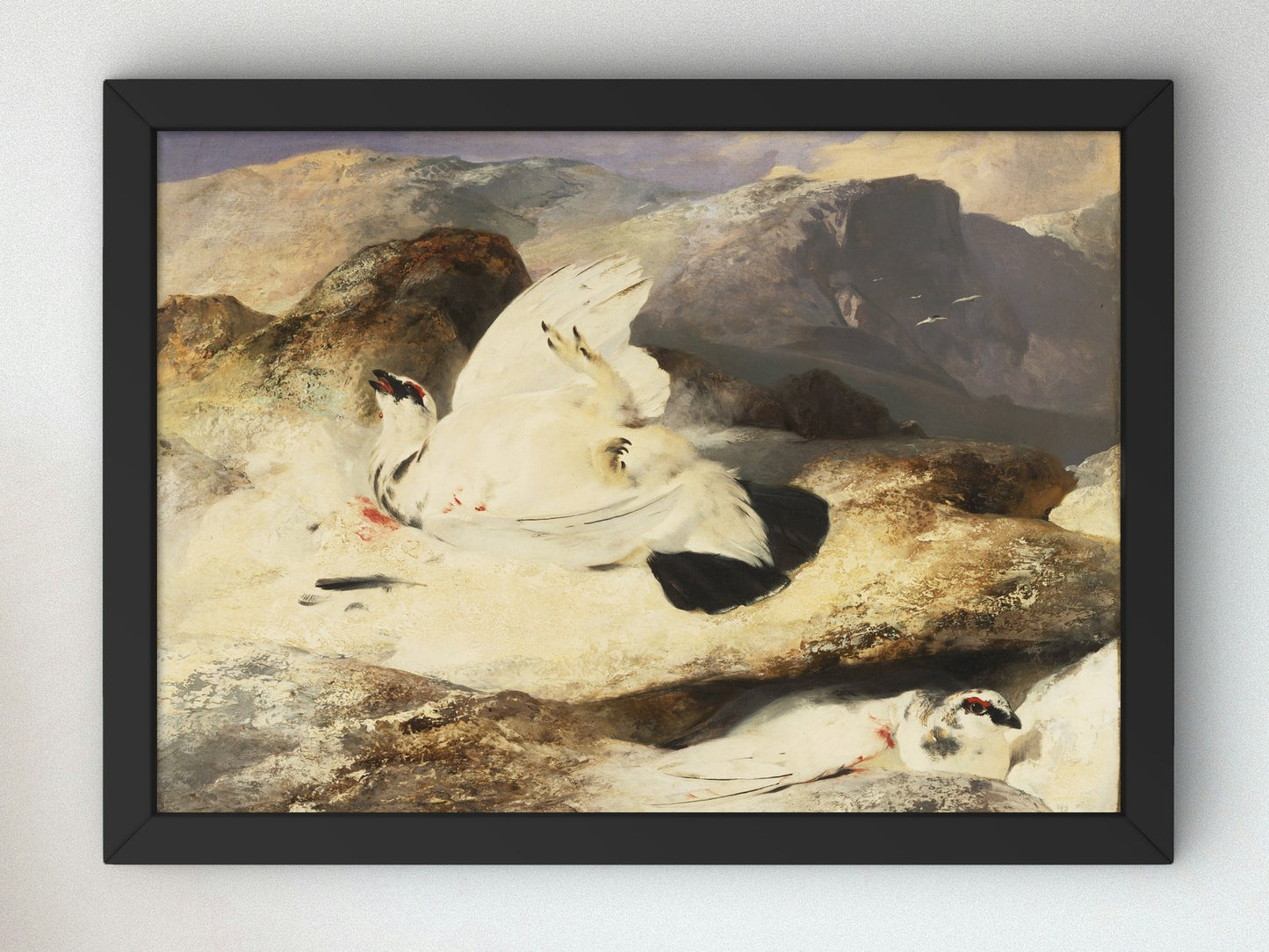 Ptarmigan in a Landscape by Edwin Landseer 1833, Wall Art Print, Fine Art Reproduction, Museum Quality Decor, Poster