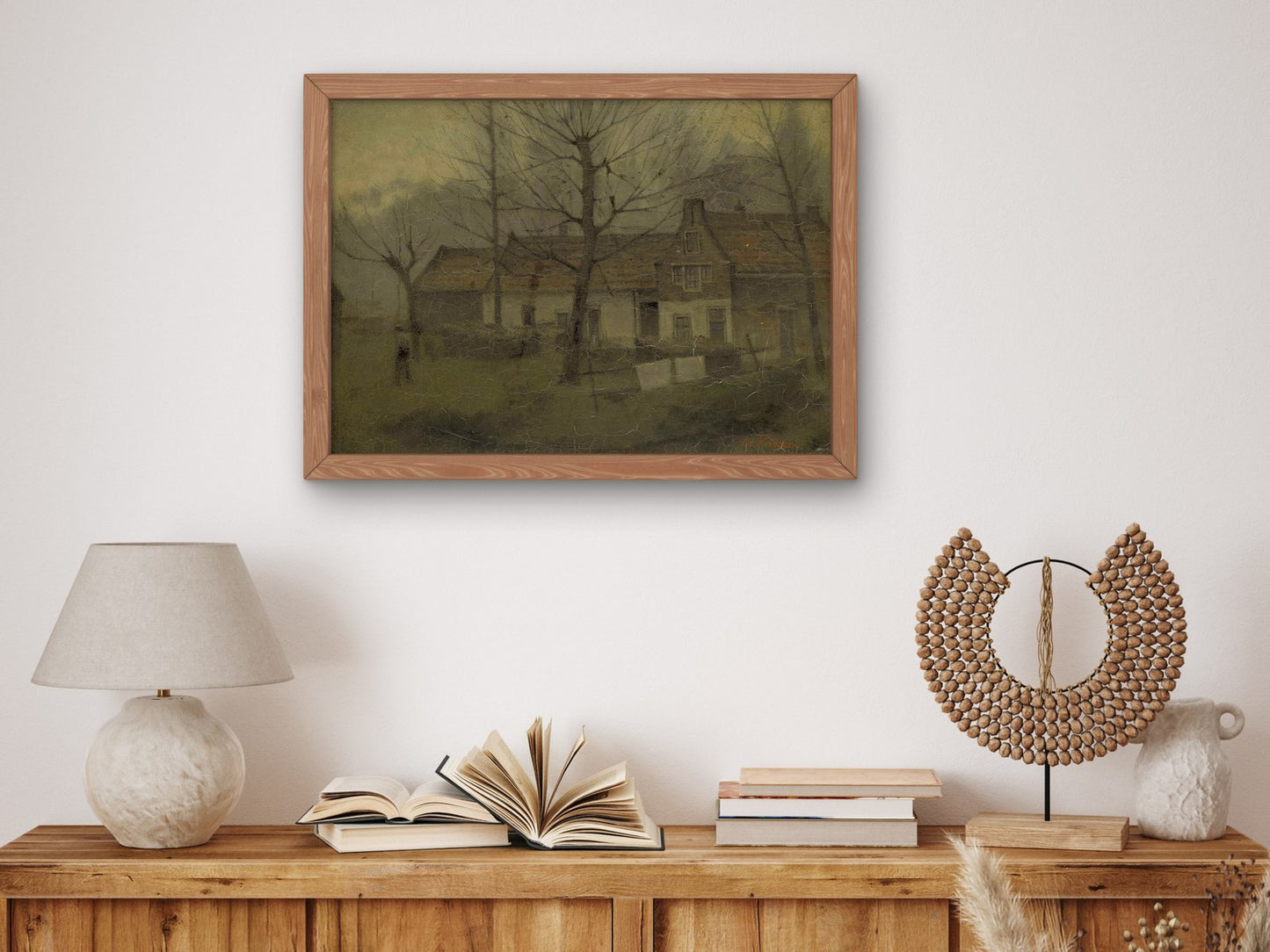 Houses in a Village by Eduard Karsen 1885, Wall Art Print, Fine Art Reproduction, Museum Quality Decor, Poster