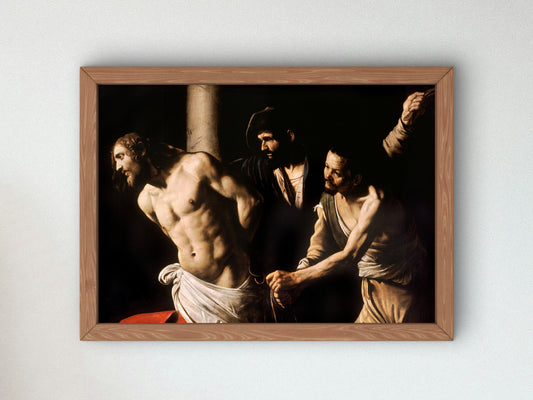 Christ at the Column by Caravaggio 1607, Wall Art Print, Fine Art Reproduction, Museum Quality Decor, Poster