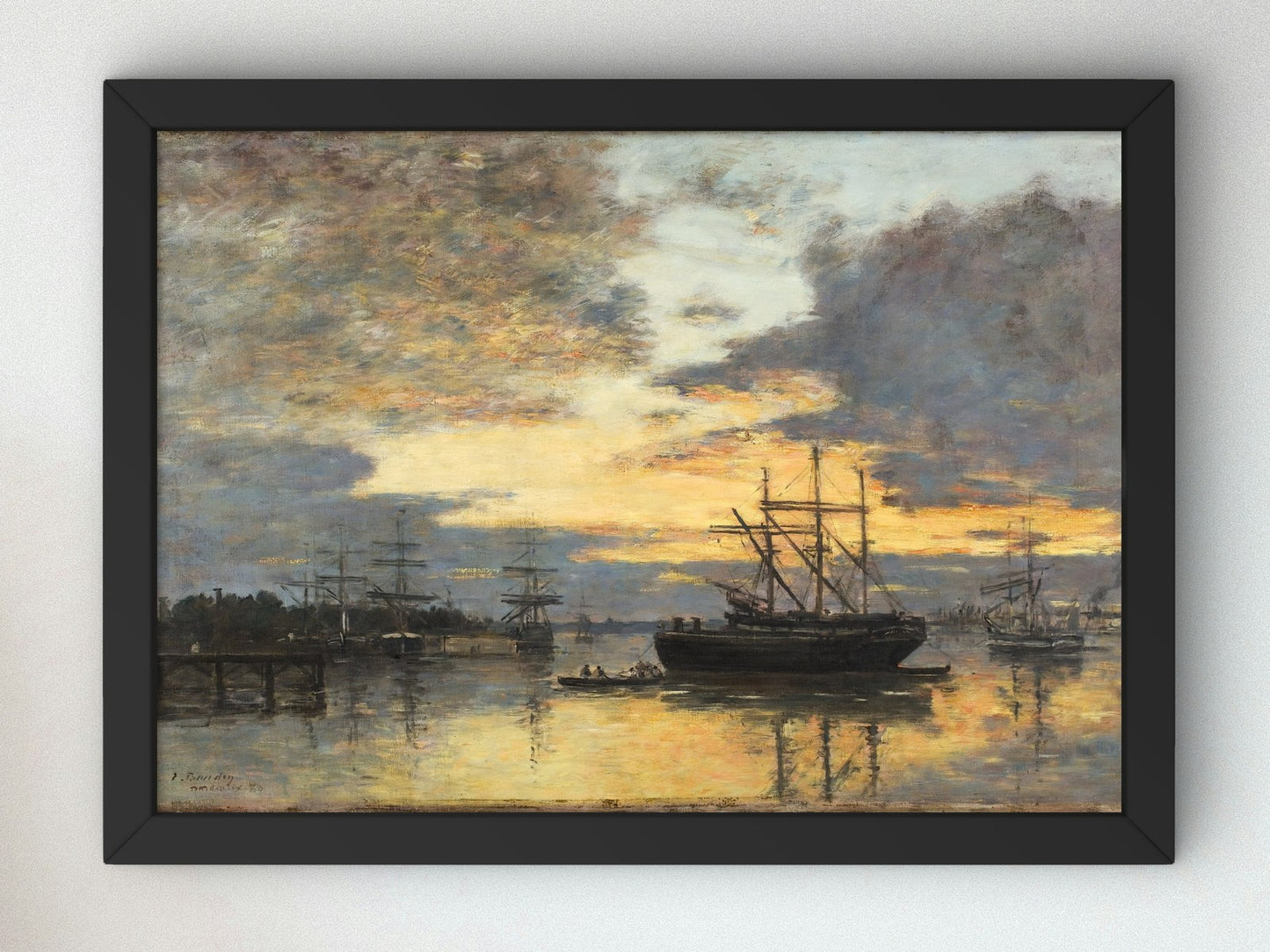 Bordeaux In the Harbor by Eugène Boudin 1880, Wall Art Print, Fine Art Reproduction, Museum Quality Decor, Poster