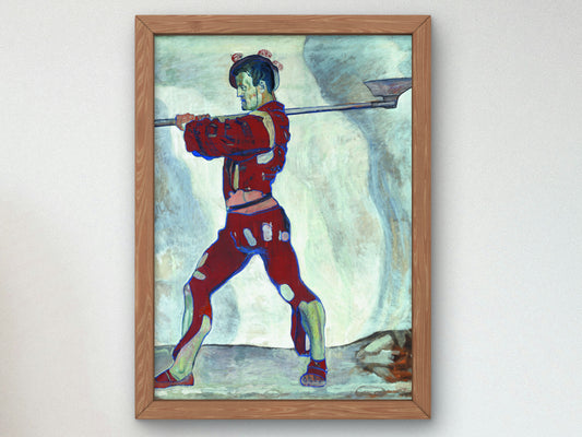 Battle of Marignano Warrior by Ferdinand Hodler 1896, Wall Art Print, Fine Art Reproduction, Museum Quality Decor, Poster