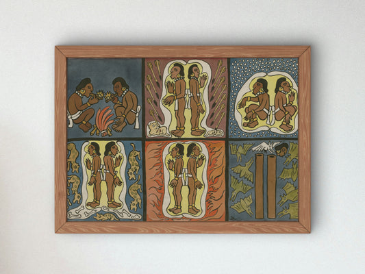 Trials of the Hero Twins by Diego Rivera 1931, Wall Art Print, Fine Art Reproduction, Museum Quality Decor, Poster